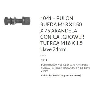 BULON RUEDA 18X75 COMPLETO 710