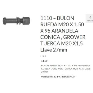 BULON RUEDA 20X95
