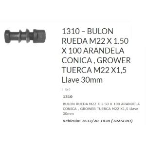 BULON RUEDA 22X100 TCA 30MM