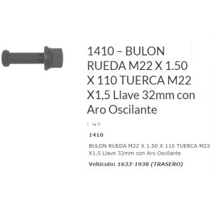 BULON RUEDA 22X110 TCA 32