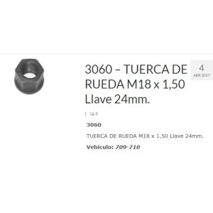 TUERCA BULON RUEDA COLLAR OSCILANTE 32 MM BAJA