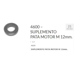 SUPLEMENTO PATA MOTOR 12 MM